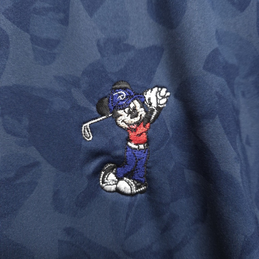 Adidas Disney Golf Mickey Mouse Prisma Print Polo Mens XL Blue Short Sleeve - Picture 4 of 10